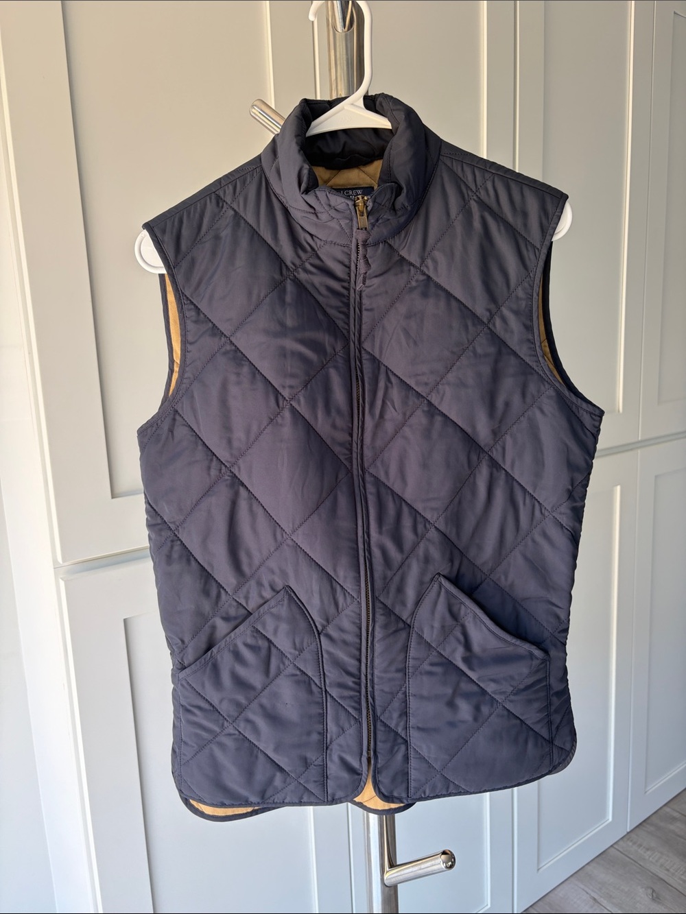 J. Crew Men’s Quilted Navy Vest, Size XS.